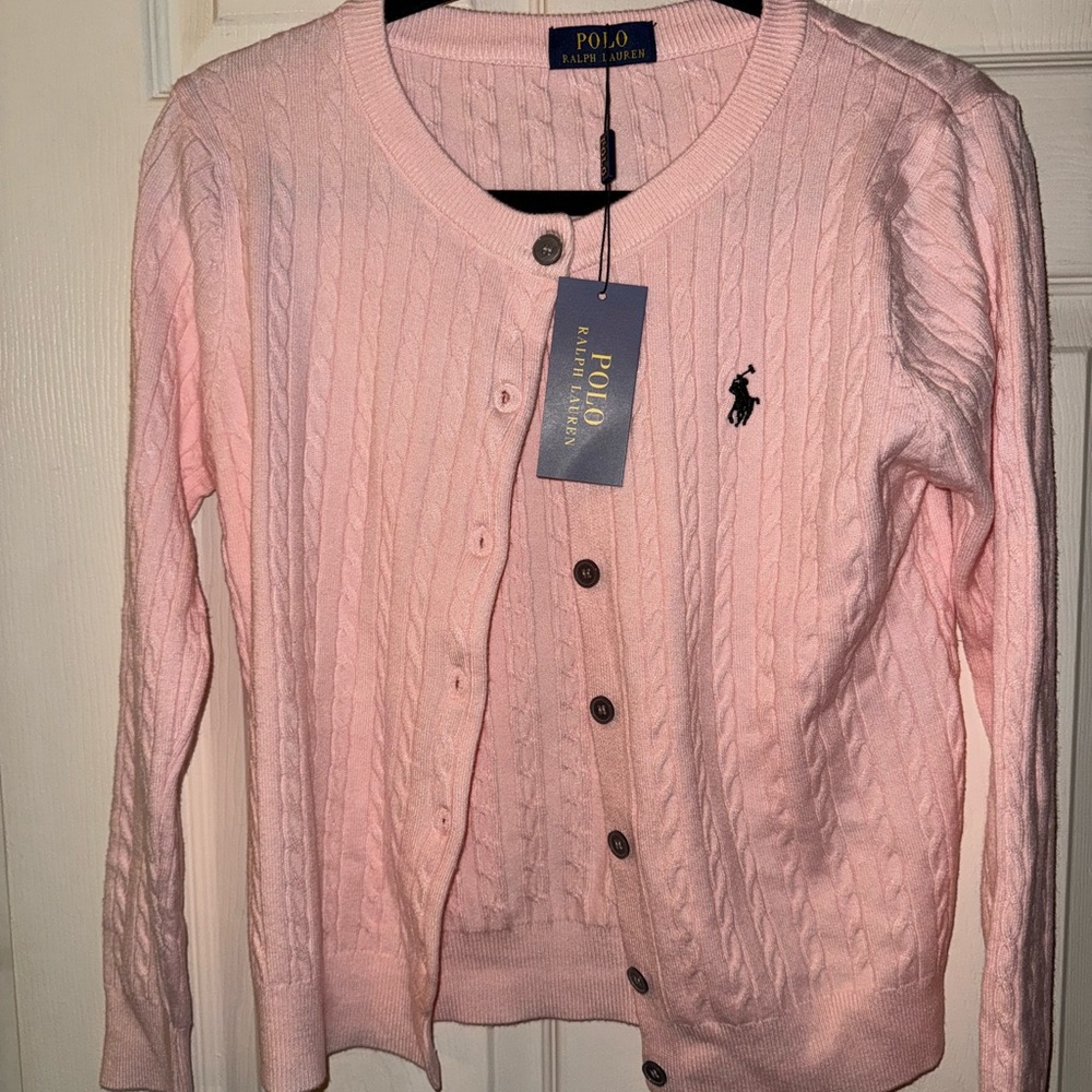 Ralph Lauren Light Pink Cable Cardigan